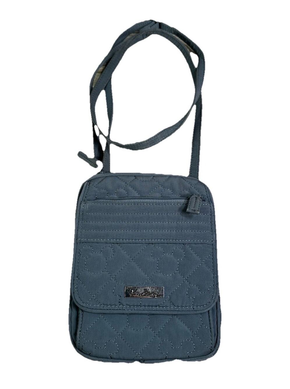 Vera Bradley X Disney Parks Quilted Crossbody Purse Mickey Mouse Blue Gray